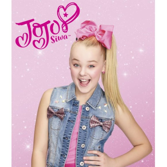 Jojo Siwa Pink Glitter Sherpa Lined Fuzzy Babba Slippers Kids 7-8 Yrs Sz 13-4 - Picture 3 of 10